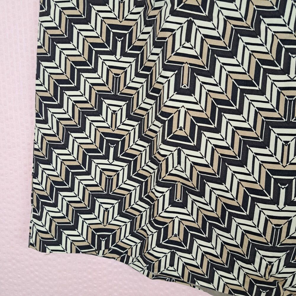 Vintage Ann Taylor Silk with Wool Blend Chevron Print Pencil Skirt Size 6 - Picture 7 of 11